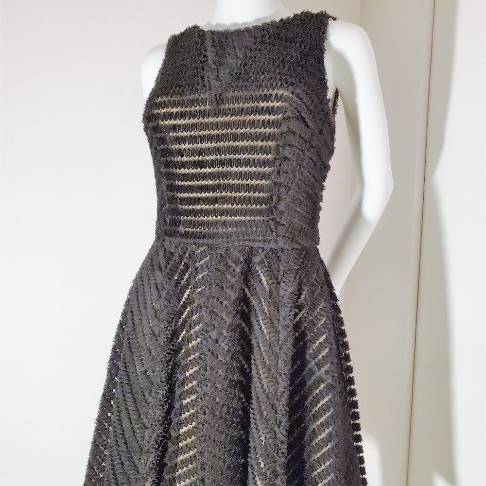 NICOLE MILLER | Textured Black Cocktail Dress | Size 2